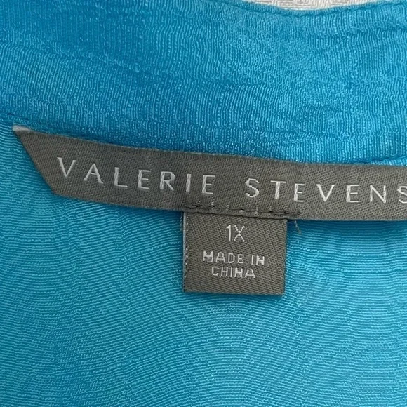 Valerie Stivens Turquoise blouse top pleated lose fit size 1X women - Picture 6 of 6